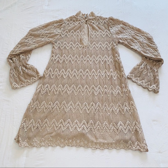 FREE PEOPLE Simone Lace Mini Longsleeve Dress - Picture 5 of 10